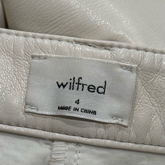 Wilfred White Faux Leather Straight Leg Crop Pants Capsule Chic Comfort Size 4 - Picture 9 of 14